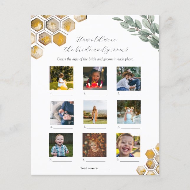Wie alt waren sie Brautparty-Spiel (Vorderseite)