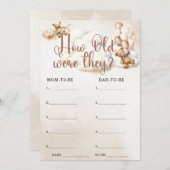 WIE ALT WAREN SIE DAS Baby-Dusche-Spiel Niedlich B Einladung (Vorne/Hinten)