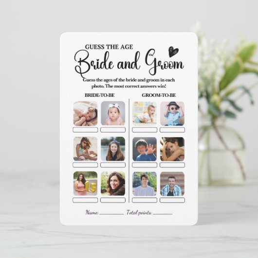 Wie alt waren sie das Brautparty im Alter schätzen Einladung (Stehend Vorderseite)