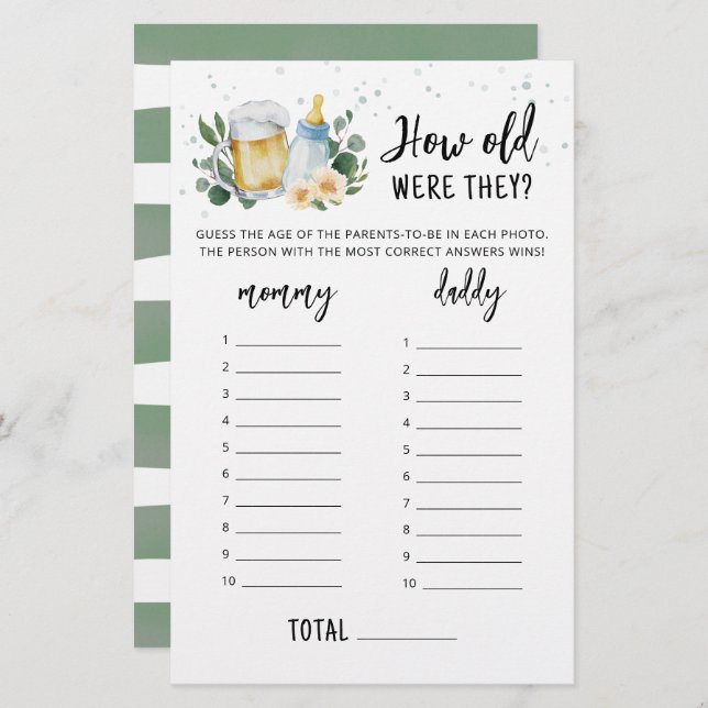 Wie alt waren sie Game Greenerenery Baby Braut (Vorne/Hinten)