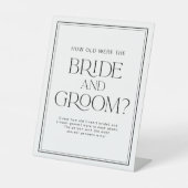 Wie alt waren sie Minimalistisch Brautparty Game Sockelschild (Vorderseite)