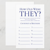 Wie alt waren sie Navy Blue Brautparty Game (Vorne/Hinten)