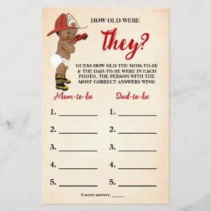 Wie alt waren sie OM Fireman Baby Duschkarte Flyer