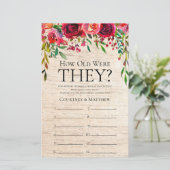 Wie alt waren sie rustikales Brautparty-Spiel (Stehend Vorderseite)