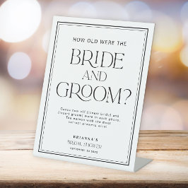 Wie alt waren sie Schwarz-Weiß-Spiel Sockelschild