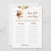 Wie alt waren sie so alt wie sie Baby Dusche Teddy Einladung (Vorderseite)