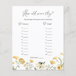 Wie alt waren sie Wildblume Baby Duschspiel