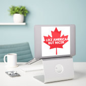 Wie Amerika, aber Nicer Vinyl Sticker (Laptop auf Schreibtisch)