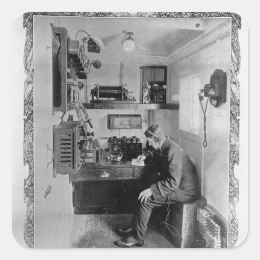 Wie an Bord der verwüsteten "Titanic" Quadratischer Aufkleber (Vorderseite)