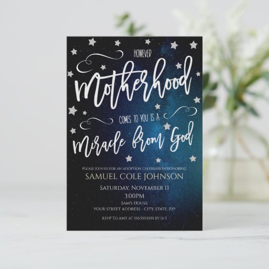 Wie auch immer die Mutterschaft zu dir kommt, ist  Einladung (Stehend Vorderseite)