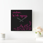 Wie auch immer, ich komme sowieso zu spät - Hot Pi Quadratische Wanduhr (Zuhause)