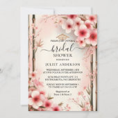 Wie Bamboo Pink Sakura Cherry Blossom Brautparty Einladung (Vorderseite)