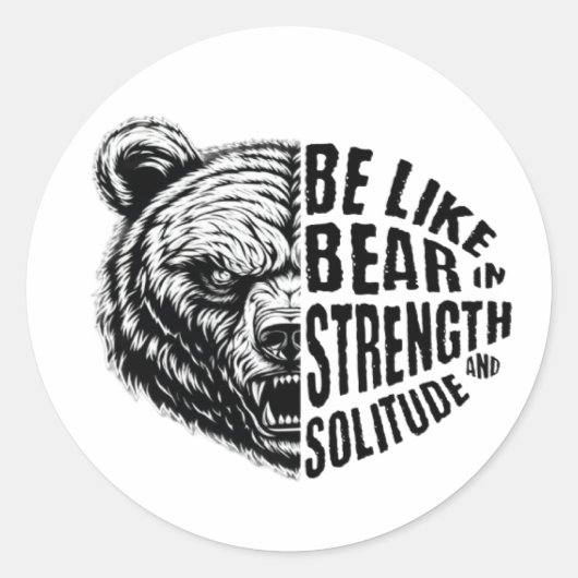 Wie Bär in Stärke und Einsamkeit Runder Aufkleber (Vorderseite)