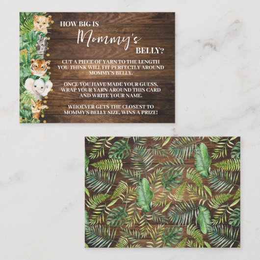 Wie Big Mama Bly Safari Baby Duschkarte Begleitkarte (Vorne/Hinten)