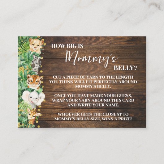 Wie Big Mama Bly Safari Baby Duschkarte Begleitkarte (Vorderseite)