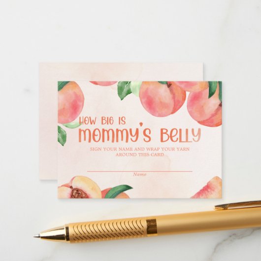 Wie bis ist Mommy's Bly Baby Shower Begleitkarte (Vorderseite/Rückseite Beispiel)