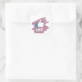 Wie Button-Symbol Quadratischer Aufkleber (Tasche)