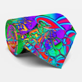 Wie Candy Vibrant Psychedelic Fraktal Krawatte (Gerollt)