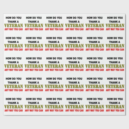 WIE DANKE ICH EINEM VETERAN? GESCHENKPAPIER (Flach)