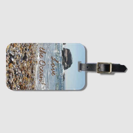Wie das Goldene Skript-Foto im Ozean Gepäckanhänger (Vorderseite (Horizontal))