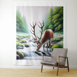 Wie das Hirsch spinnt Wandteppich