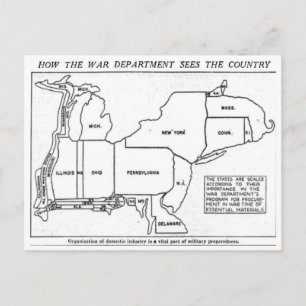 Wie das Kriegsministerium die USA 1940 sieht Postkarte