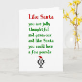 Wie der Weihnachtsmann, ein lustiges, fröhliches W Karte (Gelbe Blume)