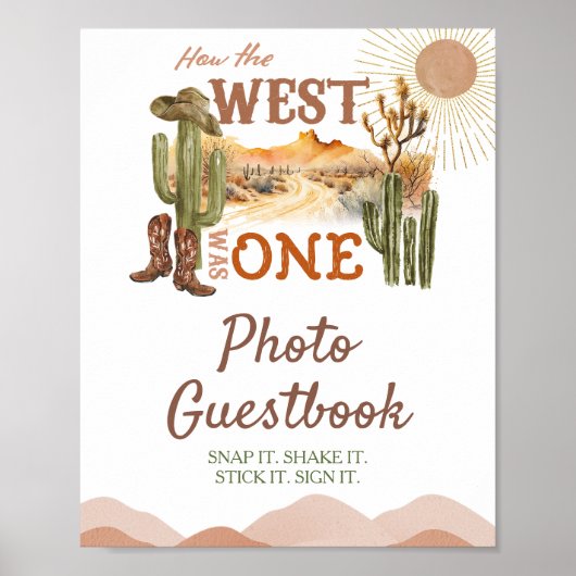 Wie der Westen ein Cowboy-Foto-Gästebuch war Poster (Vorne)