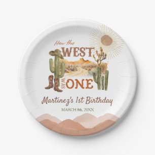 Wie der Westen ein Geburtstagsparty Cowboy war Pappteller