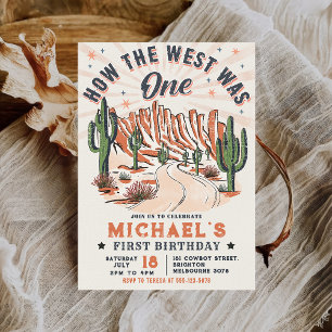 Wie der Westen ein Western Cowboy zum Geburtstag w Einladung