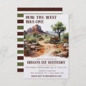 Wie der Westen eins war! Cowboy als erster Geburts Einladung (Vorne/Hinten)