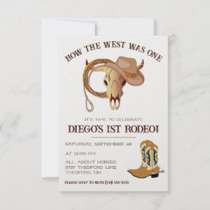 Wie der Westen eins war! Cowboy First Rodeo Birthd Einladung