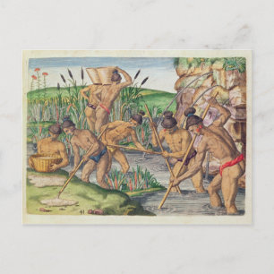 Wie die Amerikanische Ureinwohner Gold aus den Str Postkarte