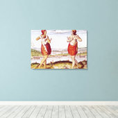 Wie die Frauen von Dasamonquepeuc Leinwanddruck (Insitu (Holzboden))