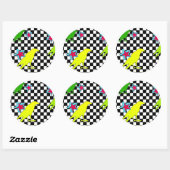 "Wie die Krähe fliegt" Runder Aufkleber (Blatt)