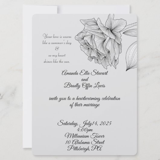 Wie die Sun 6.5" x 8.75" Hochzeitseinladung Einladung (Vorderseite)