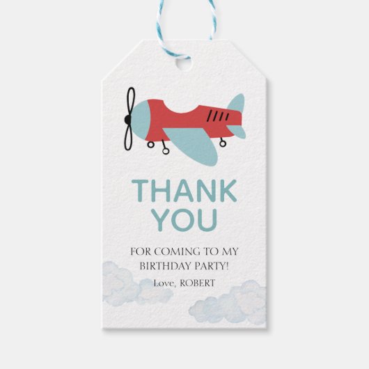 Wie die Zeit fliegt Flugzeug Geburtstag , Modernes Geschenkanhänger (Vorderseite)