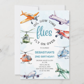 Wie die Zeit vergeht, Junge 2. Geburtstagsfeier Einladung