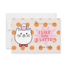 Wie du eine Latte Cat Kids' Valentine Day Card