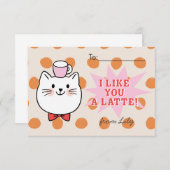 Wie du eine Latte Cat Kids' Valentine Day Card Mitteilungskarte (Vorne/Hinten)