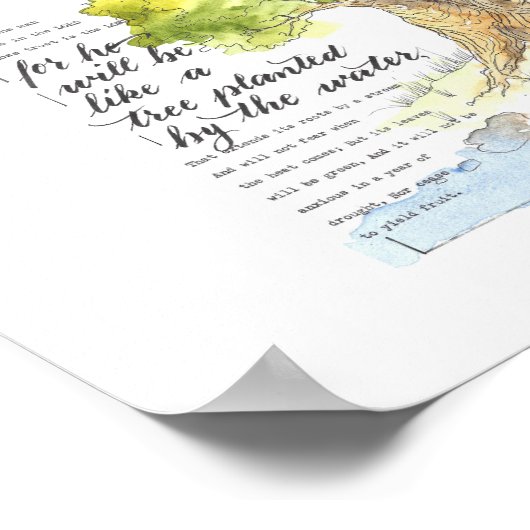 "Wie ein Baum, der vom Wasser gepflanzt wird" - Ku Poster (Ecke)