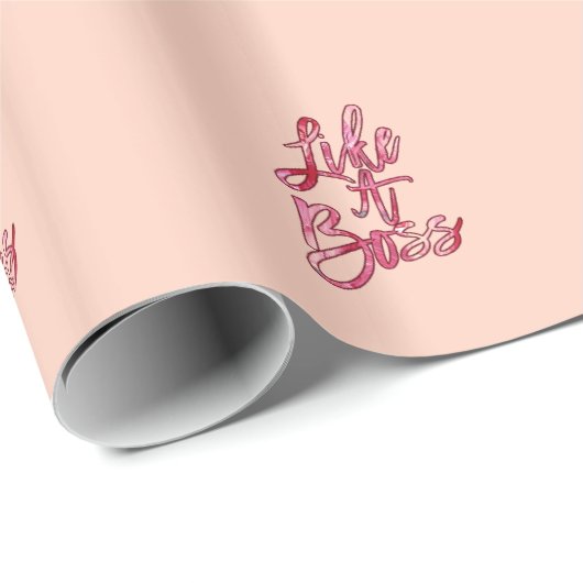 Wie ein beliebtes Boss-Zitat Acryl Paint Pink Red Geschenkpapier (Rolleneckpunkt)