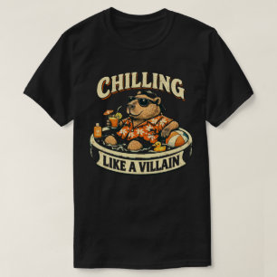 Wie ein Bösewicht chillen Lustiger Bär Sommerpool T-Shirt