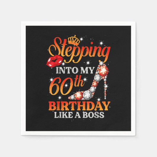 Wie ein Boss der 60. Geburtstag Serviette (Vorderseite)