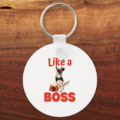 Wie ein Boss German Shepherd Schlüsselanhänger (Vorderseite)