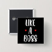 Wie ein Boss | Herz Button (Vorne & Hinten)