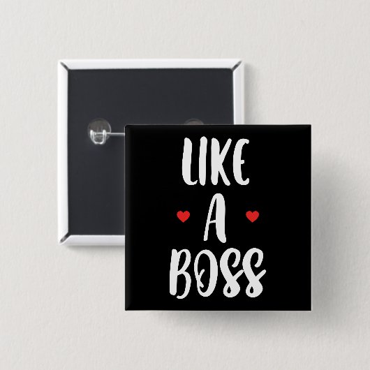 Wie ein Boss | Herz Button (Vorne & Hinten)