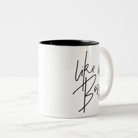 Wie ein BOSS moderne schicke Hand Buchstabentyp sc Zweifarbige Tasse (VorderseiteRechts)