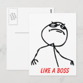Wie ein Boss Postkarte (Vorne/Hinten)