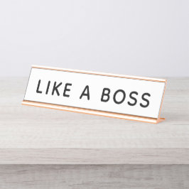 Wie ein Boss Schreibtischnamensplakette